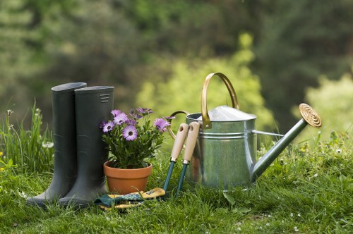 Prepared base and turf fitting during a local synthetic lawn project