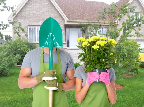 Manual handling of soil and materials during landscaping tasks
